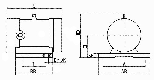 yzs振動電機結(jié)構(gòu)